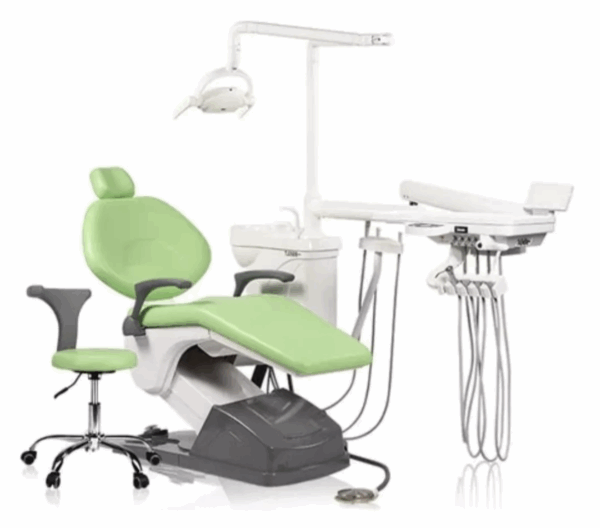 Unidad dental A1 + taburete y sillón dental. (Verde manzana)